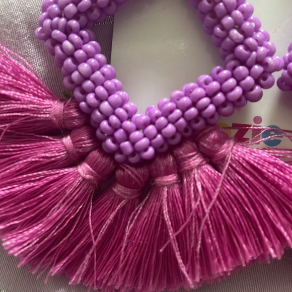 Rozie June Boho Purple Statement Earrings - Picture 3 of 3
